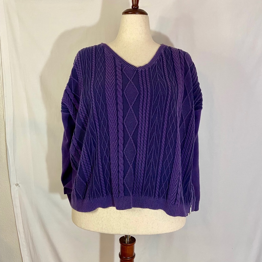 Woolrich Purple V-neck Long Sleeve Sweater XL